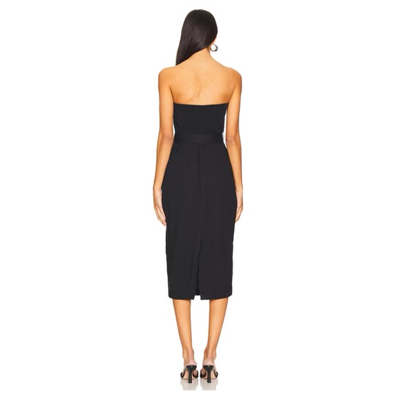 NWT Strapless Tropical Black & White Floral Midi Dress HEMANT AND NANDITA - Picture 4 of 6